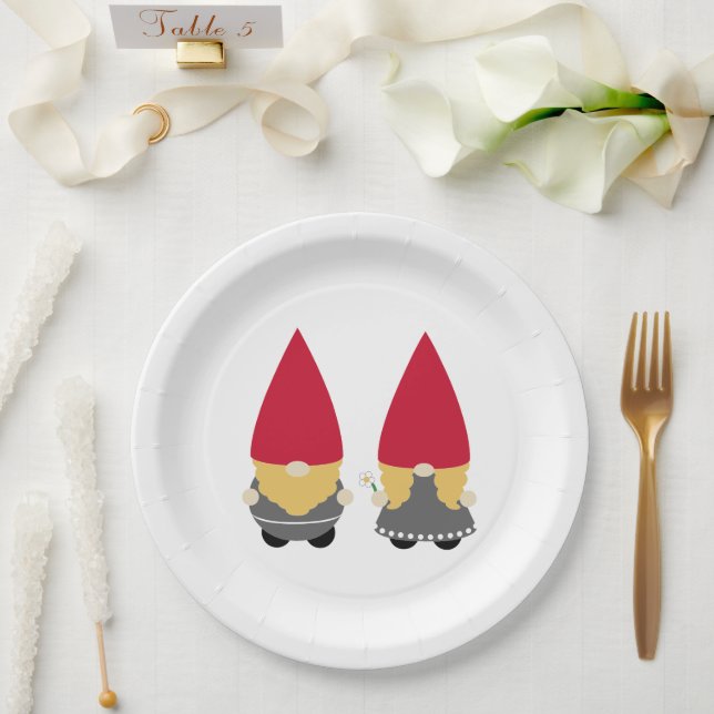 Scandinavian Nisse Tomte Gnome Paper Plates (Wedding)