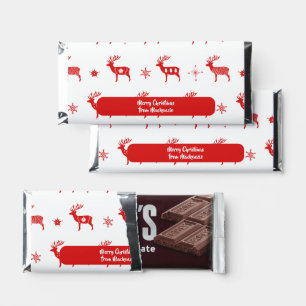 Scandinavian Nordic Christmas Pattern Personalized Hershey Bar Favors