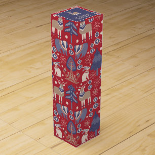 Scandinavian Nordic Christmas Personalized Wine Box