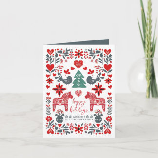 Scandinavian Nordic Folk art Fable Christmas Holiday Card