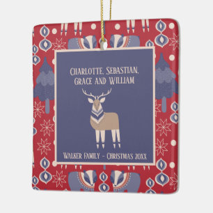 Scandinavian Nordic Personalized Christmas Ceramic Ornament
