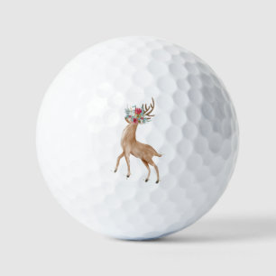 Scandinavian Nordic Reindeer Christmas Holiday Golf Balls