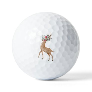 Scandinavian Nordic Reindeer Christmas Holiday   Golf Balls