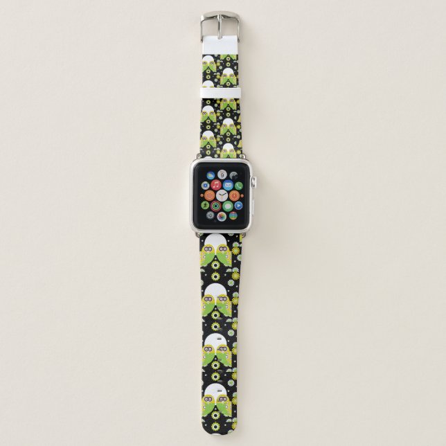 Scandinavian Owl Folk Art   Apple Watch Band (Front)