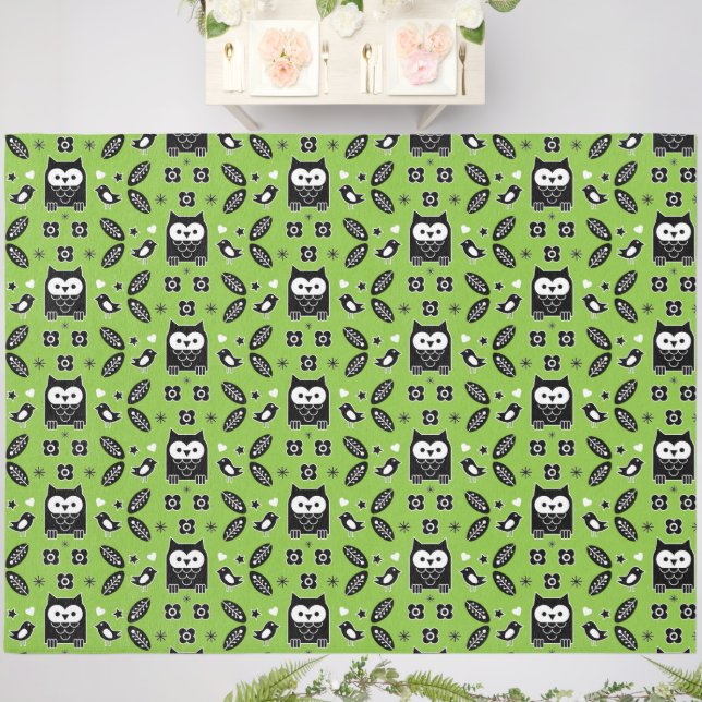 Scandinavian Owl Folk Art Outdoor Rug (Insitu (Wedding 2))