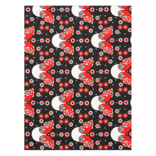 Scandinavian Owl Folk Art Tablecloth