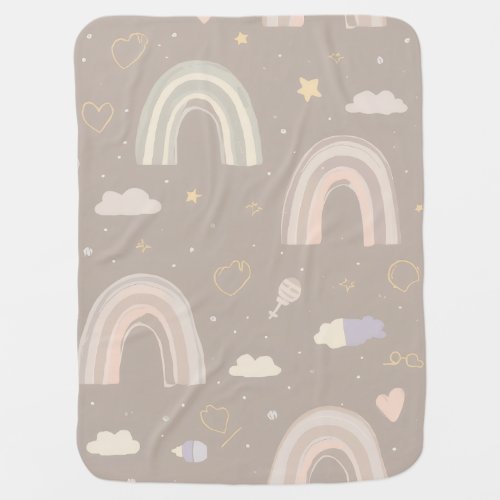 Scandinavian Pastel Rainbow Baby Swaddle Blanket