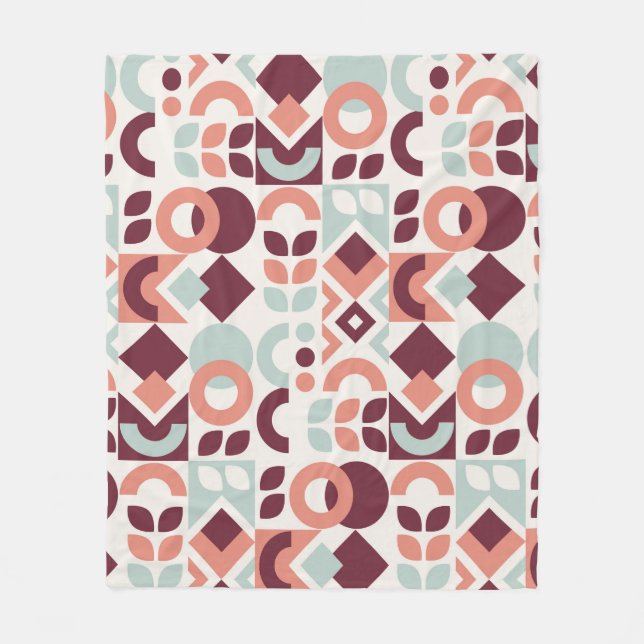 Scandinavian pattern design. Simple modern retro b Fleece Blanket (Front)