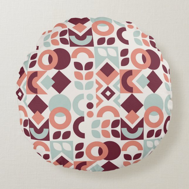 Scandinavian pattern design. Simple modern retro b Round Pillow (Front)