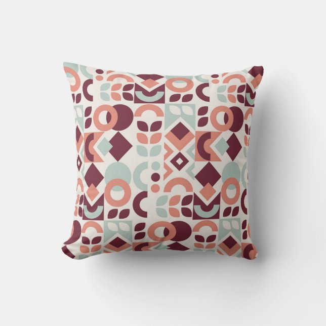 Scandinavian pattern design. Simple modern retro b Throw Pillow (Front)