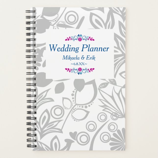 Scandinavian Pink Floral Pattern Planner (Front)