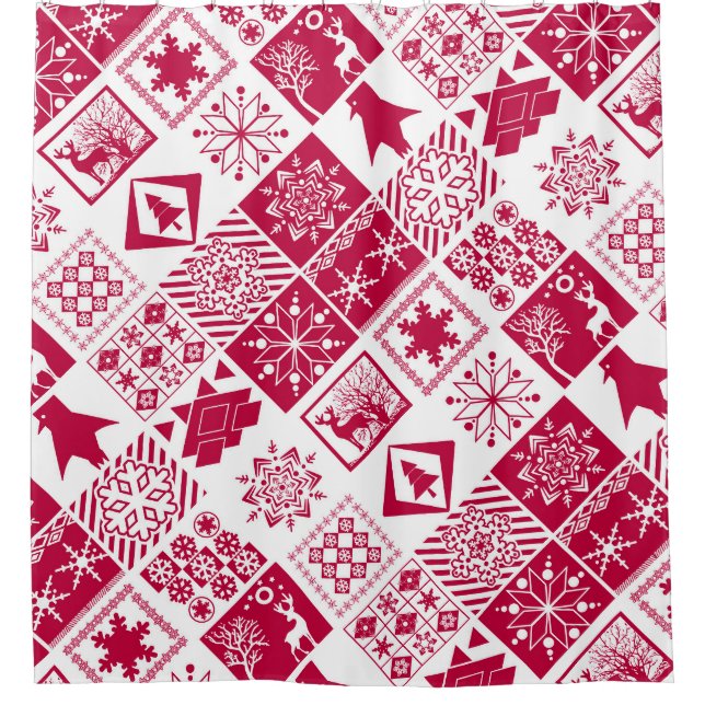 Scandinavian plaid shower curtain (Front)