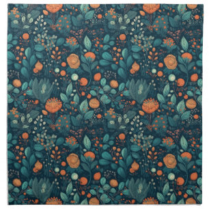 Scandinavian Plants and Flowers Cloth Napkin