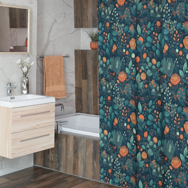 Scandinavian Plants and Flowers Shower Curtain (Creator Uploaded)