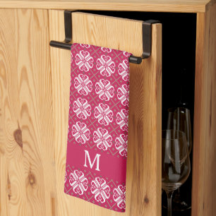 Scandinavian Print Customized Monogram Holiday Kitchen Towel