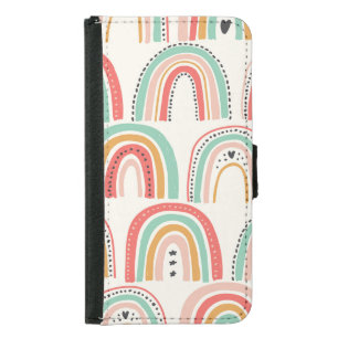 Scandinavian Rainbows: Naive Art Pattern. Samsung Galaxy S5 Wallet Case
