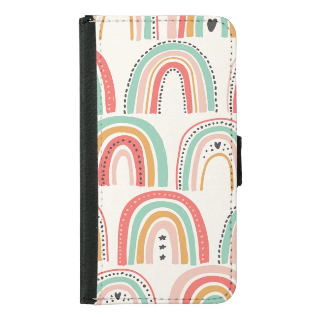 Scandinavian Rainbows: Naive Art Pattern. Samsung Galaxy Wallet Case (Front)