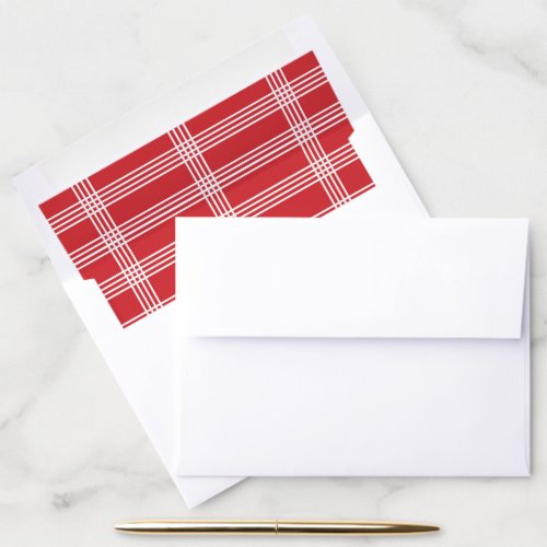 Scandinavian Red and White Plaid Envelope Liner