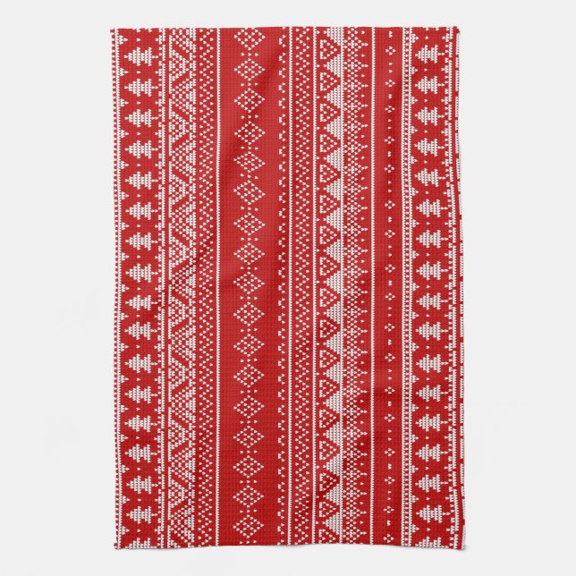Scandinavian red jumper kitchen towel (Vertical)