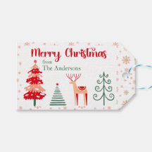 Scandinavian Reindeer Festive Tree Merry Christmas