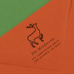 Scandinavian Reindeer Illustration Return Address Self-inking Stamp<br><div class="desc">Make mailing holiday cards a breeze this season with a self-inking return address stamp featuring a red Scandinavian-style reindeer paired with a chic font.</div>