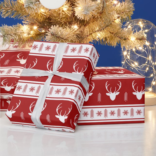 Scandinavian Reindeer   Wrapping Paper (Holidays)