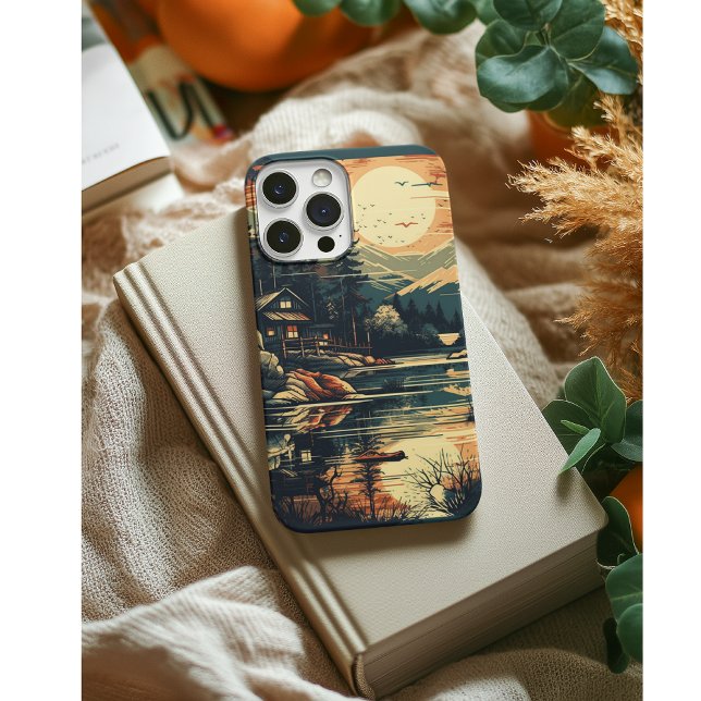 Scandinavian Retro Art mountain home Case-Mate iPhone Case (Creator Uploaded)