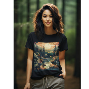 Scandinavian Retro Art mountain home T-Shirt