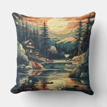Scandinavian Retro Art Mountain Home