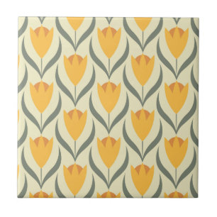 Scandinavian retro floral pattern,retro flower,vin ceramic tile