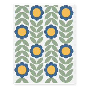 Scandinavian retro floral pattern,retro flower,vin temporary tattoos