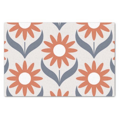 Scandinavian retro floral patternretro flowervin tissue paper