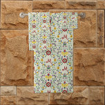 Scandinavian Rosemaling Monogram Pattern Nordic Bath Towel Set