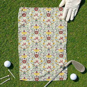 Scandinavian Rosemaling Monogram Pattern Nordic Golf Towel