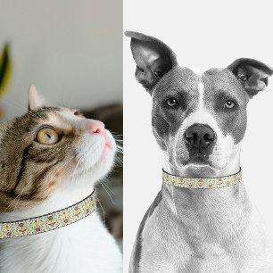 Scandinavian Rosemaling Pattern Nordic Floral Pet Collar