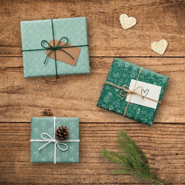 Scandinavian Rustic Minimal Folk Pattern Wrapping Paper Sheets (Creator Uploaded)