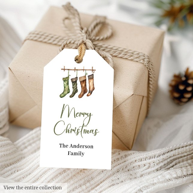 Scandinavian Sage Green Minimal Christmas Gift Tag (Scandinavian Sage Green Minimal Christmas Gift Tags)