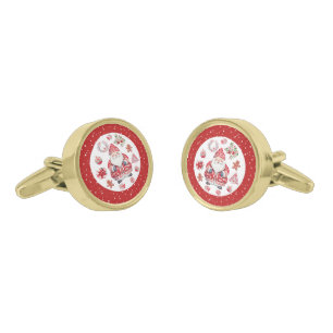 Scandinavian Santa Claus Red Cufflinks