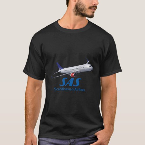 Scandinavian SAS Airlines Airbus A320neo Airplane T_Shirt