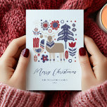 Scandinavian Scandi Christmas Holiday Card<br><div class="desc">Wish your friends and family a happy holiday season with this elegant Scandinavian design. Personalize with your holiday greeting and family name.</div>