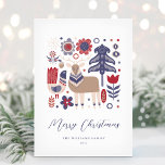 Scandinavian Scandi Christmas Holiday Card<br><div class="desc">Wish your friends and family a happy holiday season with this elegant Scandinavian design. Personalize with your holiday greeting and family name.</div>
