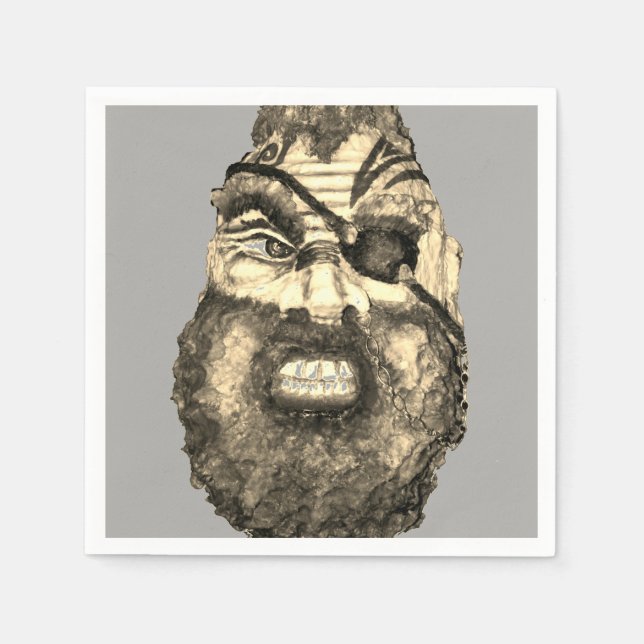 Scandinavian Scary Viking Paper Napkins (Front)