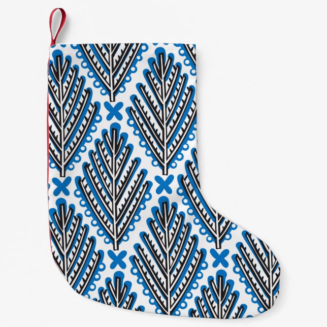 Scandinavian seamless folk art pattern with cute t small christmas stocking (Front)
