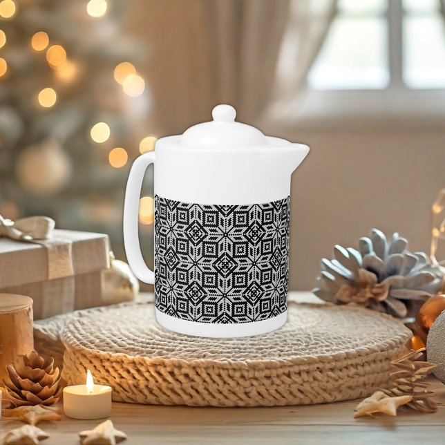 Scandinavian Selburose Christmas Pattern   Teapot (Creator Uploaded)