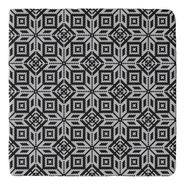Scandinavian Selburose Christmas Pattern Trivet (Front)