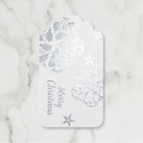 Scandinavian Silver Snowflake Foil Gift Tags