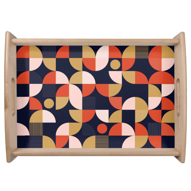 Scandinavian Simple Shapes Geometry Artwork Poster Serving Tray (Front)