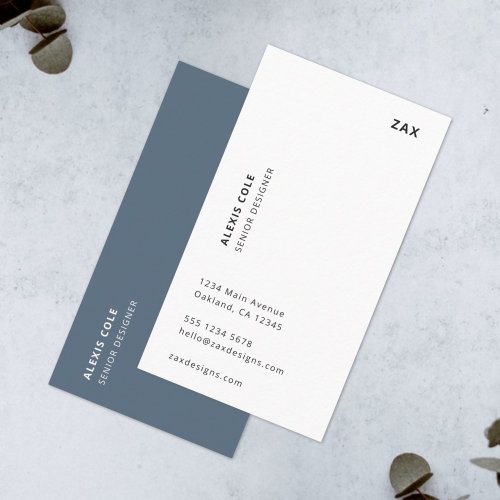 Scandinavian Smoke Blue Minimalist Simple Modern Business Card