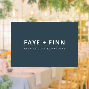 Scandinavian   Smoke Blue Minimalist Wedding Day Window Cling