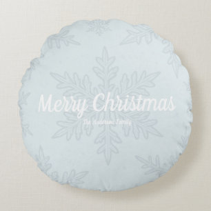 Scandinavian Snowflake Christmas  Round Pillow